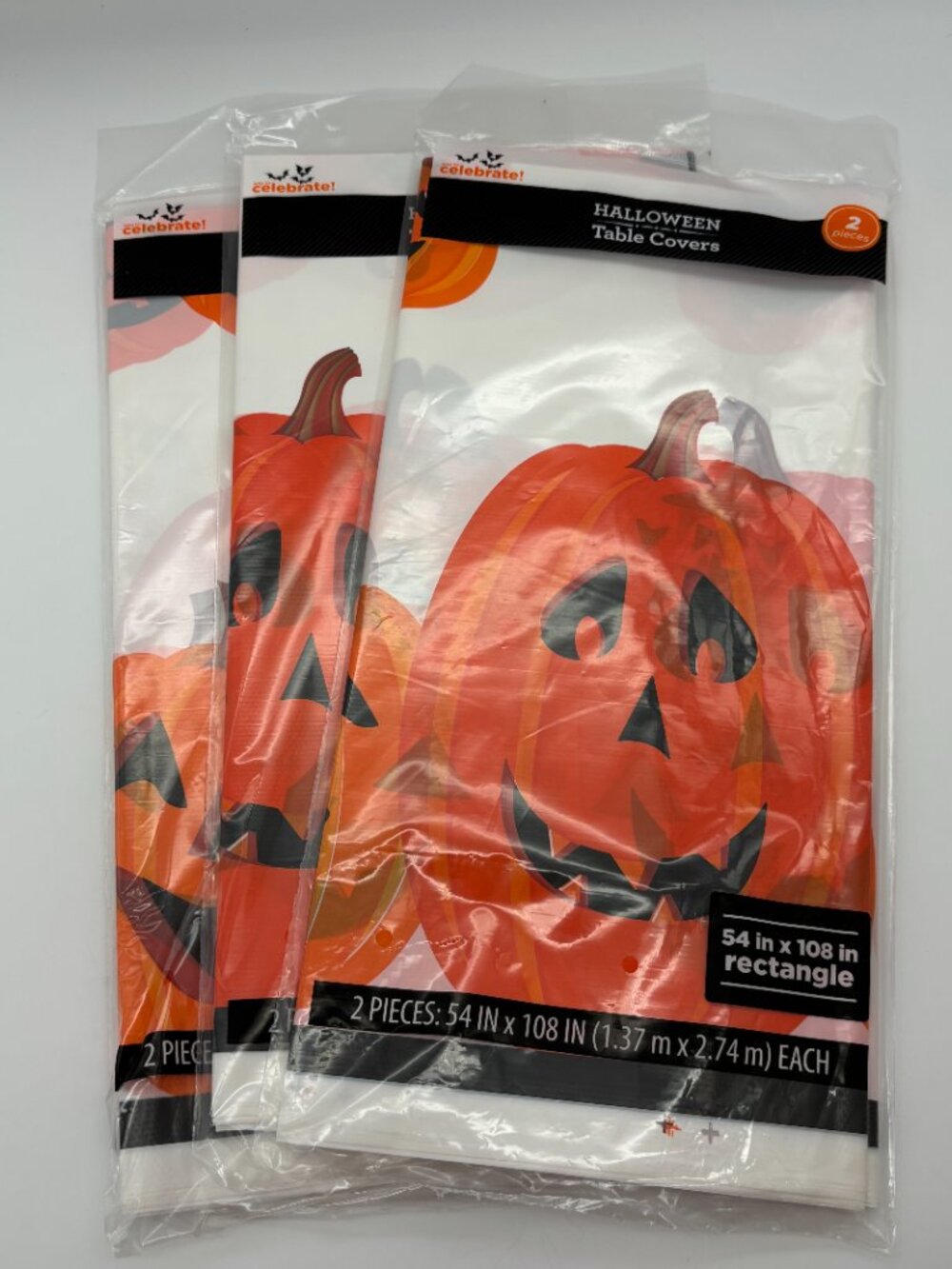 Way To Celebrate Halloween Rectangle Plastic Party Table Covers, 2 Count (x3)